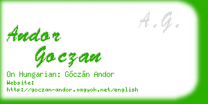 andor goczan business card
